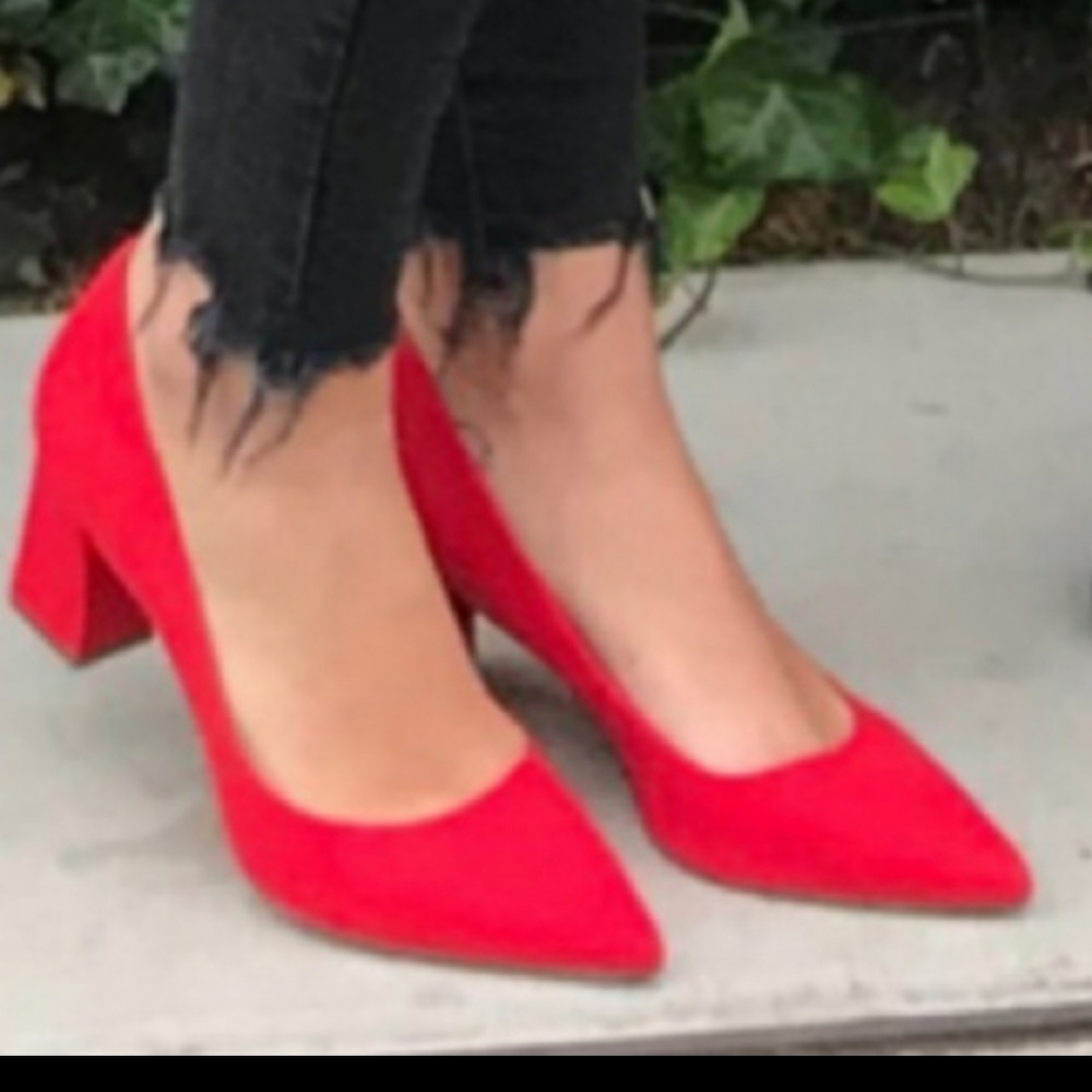 14th Union Block heel Red Suede shoes